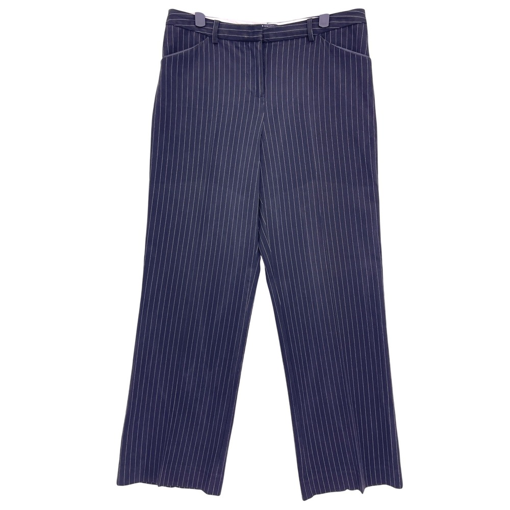 Black Pinstripe Dress Pants 8 Stretch Straight Leg Trousers The Limited